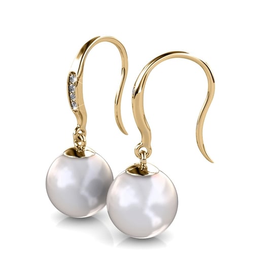 Pendientes de gancho de perla - Oro y cristal - Image 3