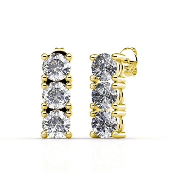 Pendientes Tri - Oro y Cristal - Image 1