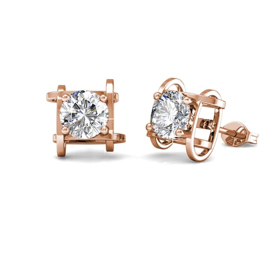Pendientes Roxy en oro rosa y cristal - Image 1