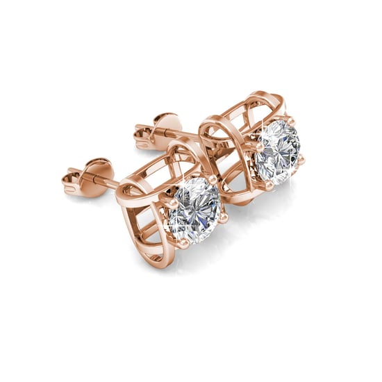 Pendientes Roxy en oro rosa y cristal - Image 2
