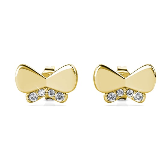 Pendientes de lazo de mariposa - Oro y cristal - Image 2