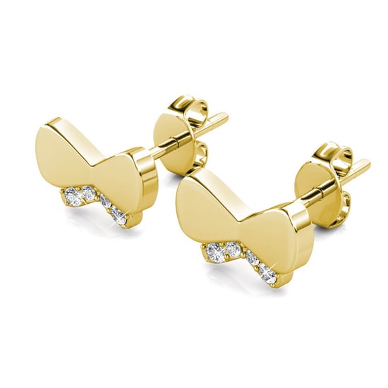 Pendientes de lazo de mariposa - Oro y cristal - Image 3