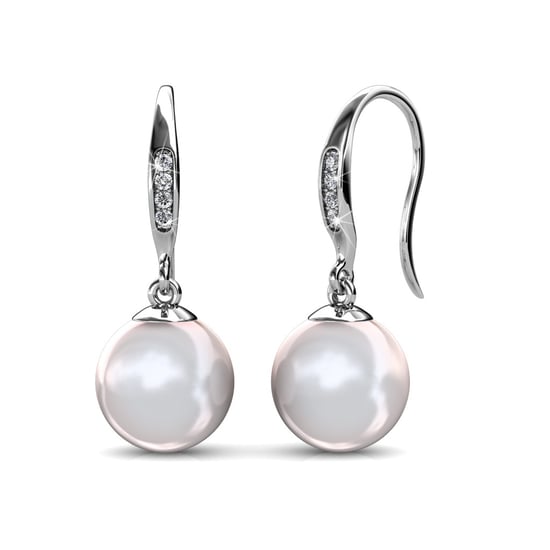 Pendientes de gancho de perla - Plata y cristal - Image 1