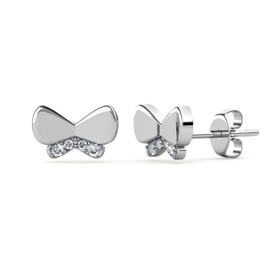 Pendientes de lazo de mariposa - Plata y cristal - Image 1