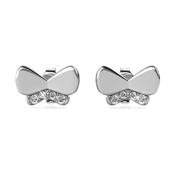 Pendientes de lazo de mariposa - Plata y cristal - Image 2
