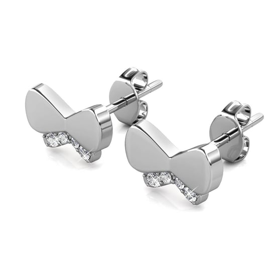 Pendientes de lazo de mariposa - Plata y cristal - Image 3