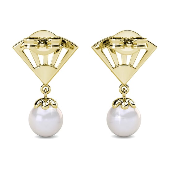 Pendientes de Perla Ingride - Oro y Cristal - Image 4