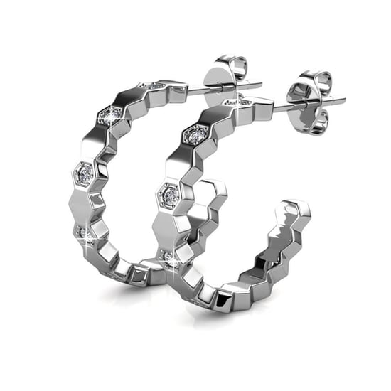 Pendientes Curvos - Plata y Cristal - Image 4