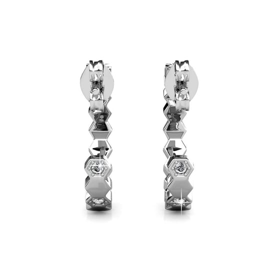 Pendientes Curvos - Plata y Cristal - Image 5