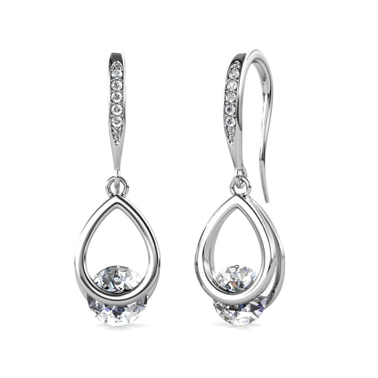 Pendientes de gancho Tristin - Plata y cristal - Image 1