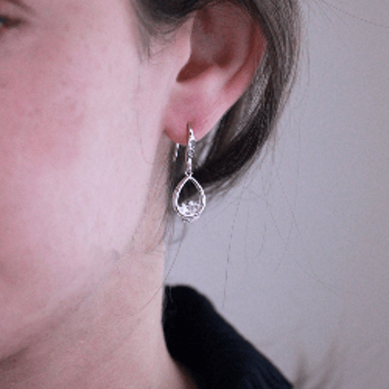 Pendientes de gancho Tristin - Plata y cristal - Image 2