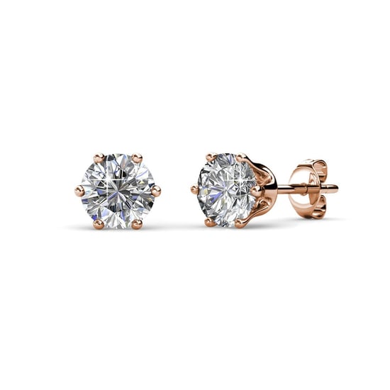 Pendientes Solitaire M - Oro rosa y cristal - Image 1
