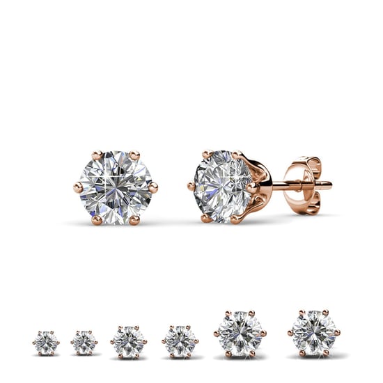 Pendientes Solitaire M - Oro rosa y cristal - Image 2
