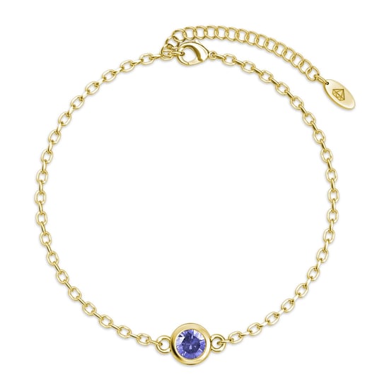 Pulseras con piedras de nacimiento: oro y morado - Image 1