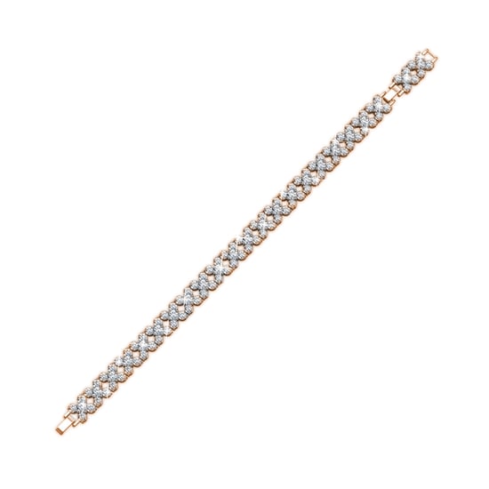 Pulseras de flores - Oro rosa y cristal - Image 3