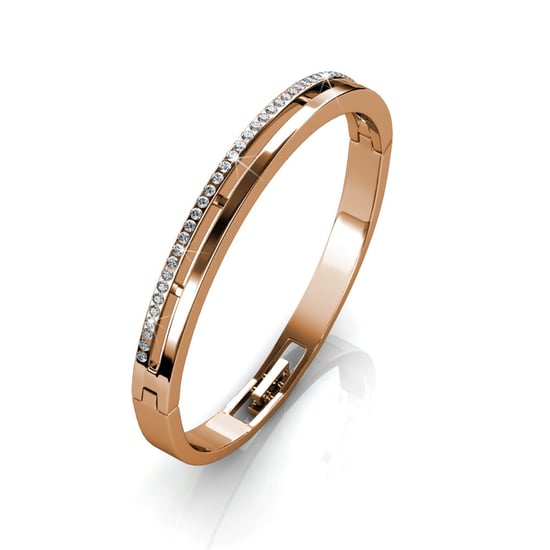 Pulseras elegantes de oro rosa y cristal - Image 3