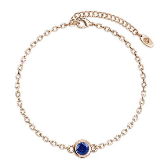 Pulseras con piedras de nacimiento: oro rosa, cristal y azul - Image 3