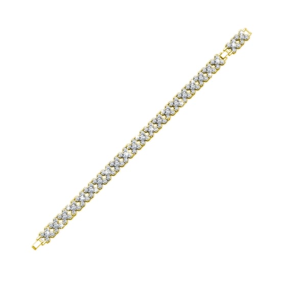 Pulseras de flores - Oro y cristal - Image 2