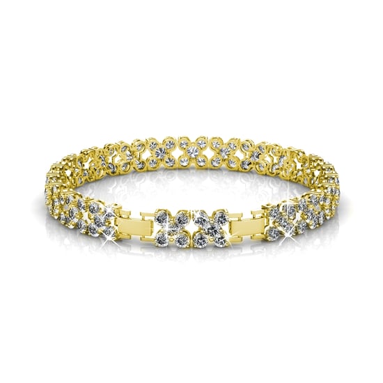 Pulseras de flores - Oro y cristal - Image 3