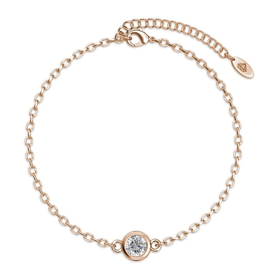 Pulseras con piedras de nacimiento: oro rosa, cristal y rosa - Image 2