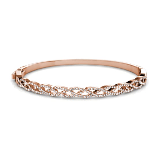 Pulseras trenzadas de oro rosa y cristal - Image 4