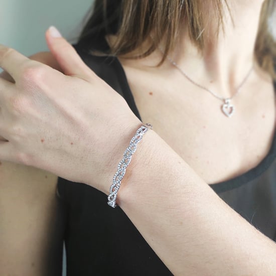 Pulseras Trenzadas - Plata y Cristal - Image 2