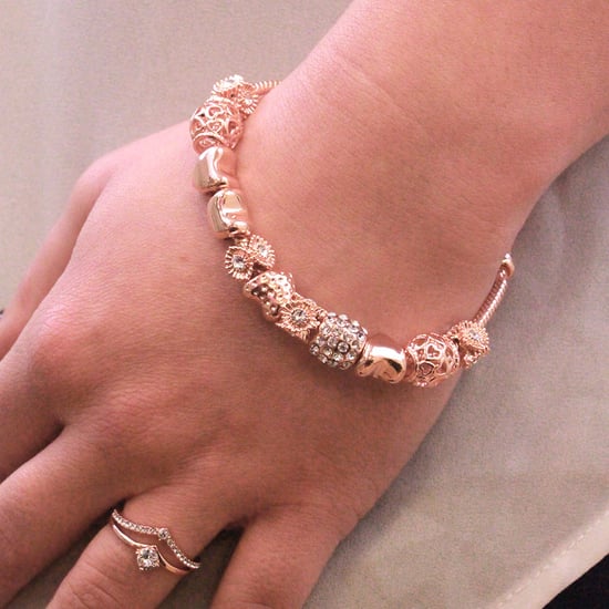 Pulseras con dijes radiantes: oro rosa y cristal - Image 2