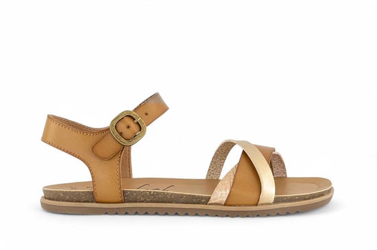 Sandalias de cuña con hebilla y tiras para mujer Blowfish Malibu en color tostado - Monti-B - Image 1