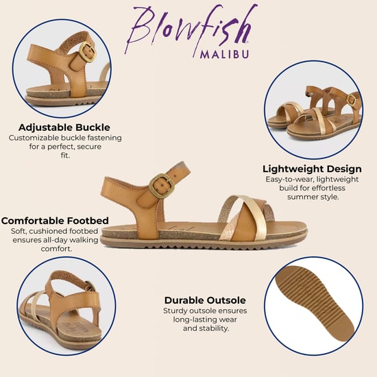 Sandalias de cuña con hebilla y tiras para mujer Blowfish Malibu en color tostado - Monti-B - Image 2