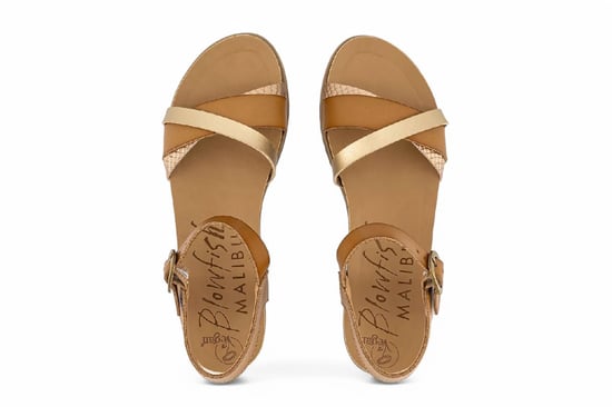 Sandalias de cuña con hebilla y tiras para mujer Blowfish Malibu en color tostado - Monti-B - Image 5