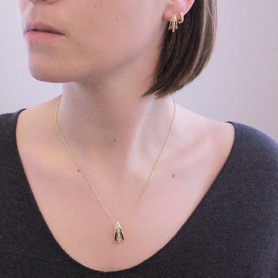 Conjuntos de aros Aurielle: oro y cristal - Image 1