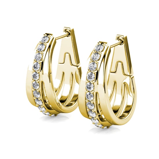 Conjuntos de aros Aurielle: oro y cristal - Image 5