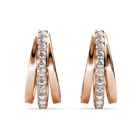 Conjuntos de aros Aurielle: oro rosa y cristal - Image 3