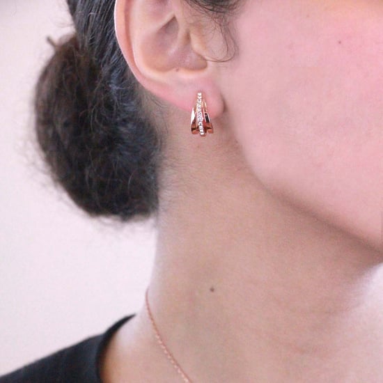Conjuntos de aros Aurielle: oro rosa y cristal - Image 4