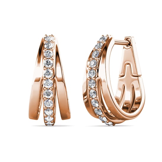 Conjuntos de aros Aurielle: oro rosa y cristal - Image 5