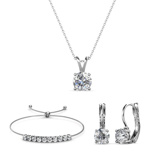 Conjuntos Mia Round Vernice - Plata y Cristal - Image 1