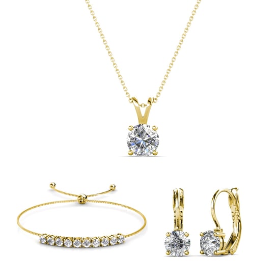 Conjuntos Mia Round Vernice - Oro y Cristal - Image 1