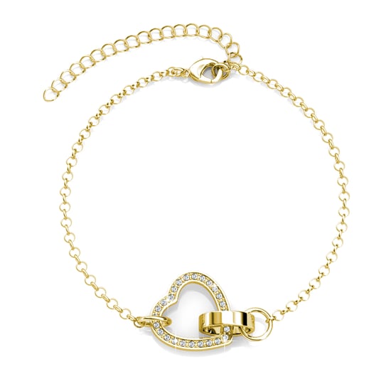 Conjuntos de collares con corazones cerrados: oro y cristal - Image 2