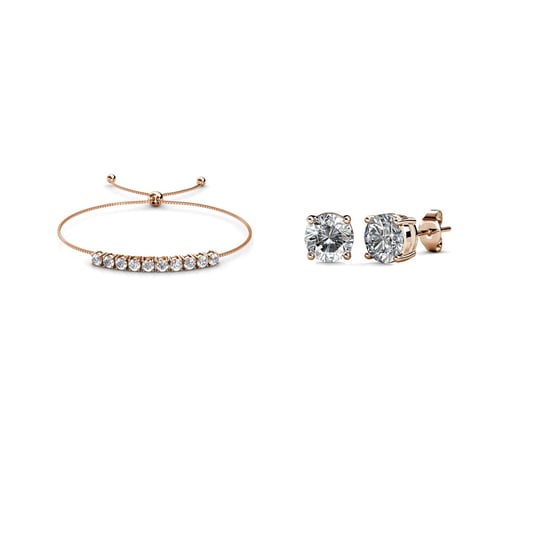 Conjuntos Mary Crystal Mia - Oro rosa y cristal - Image 1