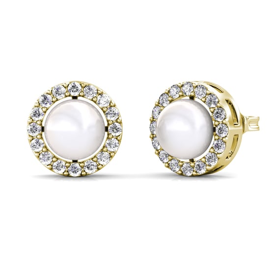 Conjuntos de perlas circulares: oro y cristal - Image 2