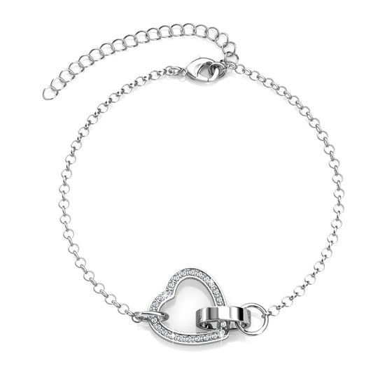 Conjuntos Lovett con corazones cerrados: plata y cristal - Image 2