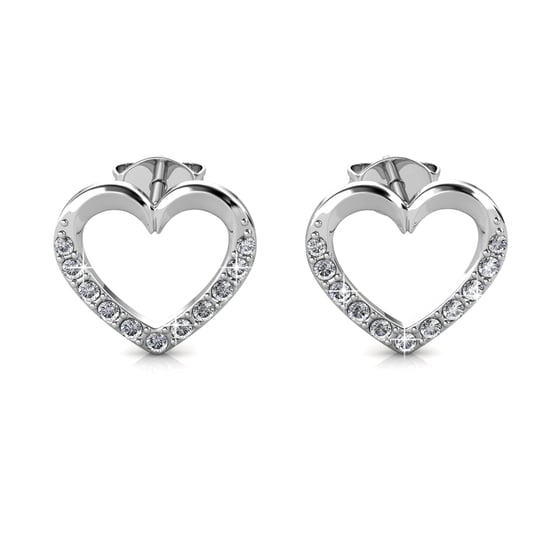 Conjuntos Lovett con corazones cerrados: plata y cristal - Image 3