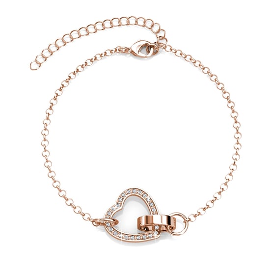 Conjuntos de collares con corazones cerrados: oro rosa y cristal - Image 2