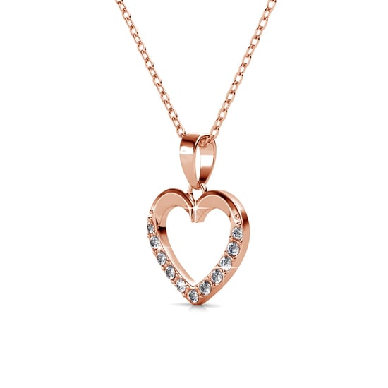 Conjuntos de collares con corazones cerrados: oro rosa y cristal - Image 3