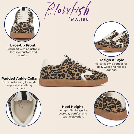 Zapatillas con cordones y estampado de leopardo en marrón Blowfish Malibu para mujer - Tastic - Image 2
