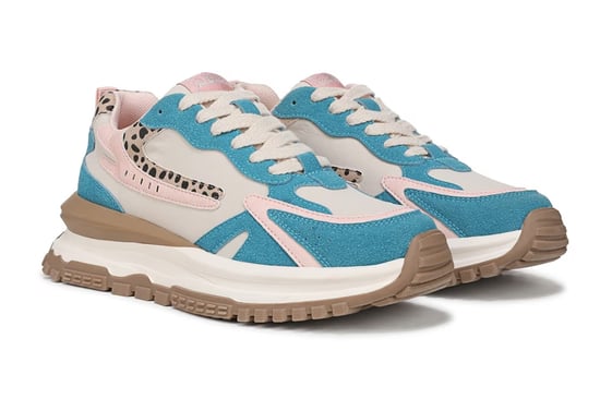 Zapatillas deportivas retro con cordones Blowfish Malibu para mujer, color rosa y azul - Leo - Image 3