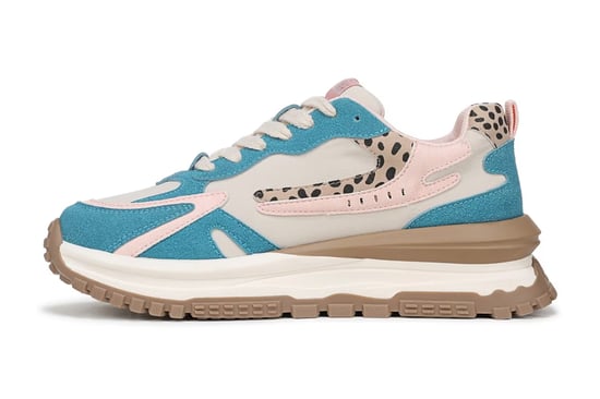 Zapatillas deportivas retro con cordones Blowfish Malibu para mujer, color rosa y azul - Leo - Image 5