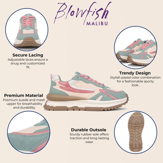Zapatillas deportivas retro con cordones Blowfish Malibu para mujer en color sandía - Leo - Image 2