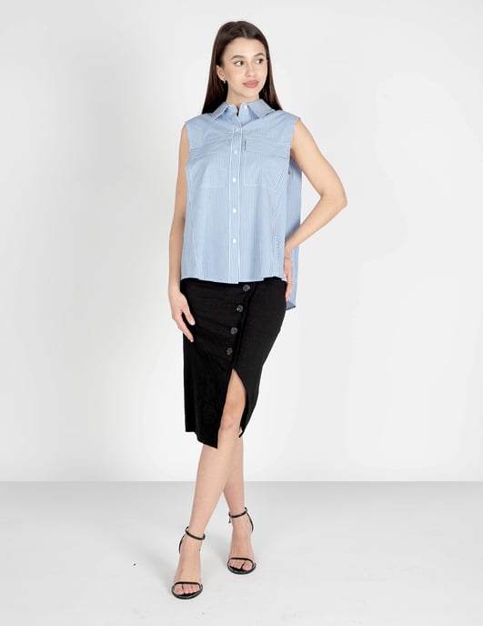 Pinko Camisa Attutire de mujer Blanco, azul - Image 2