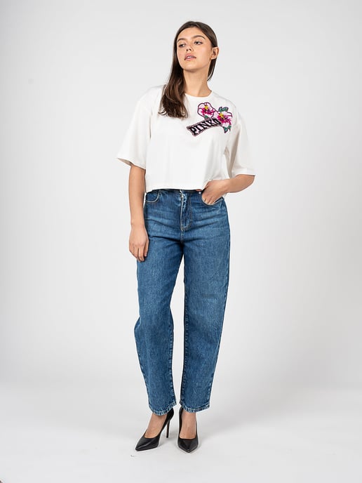 Pinko T-Shirt Titolato de mujer Blanco - Image 2